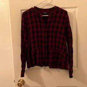 Madewell button up flannel peplum